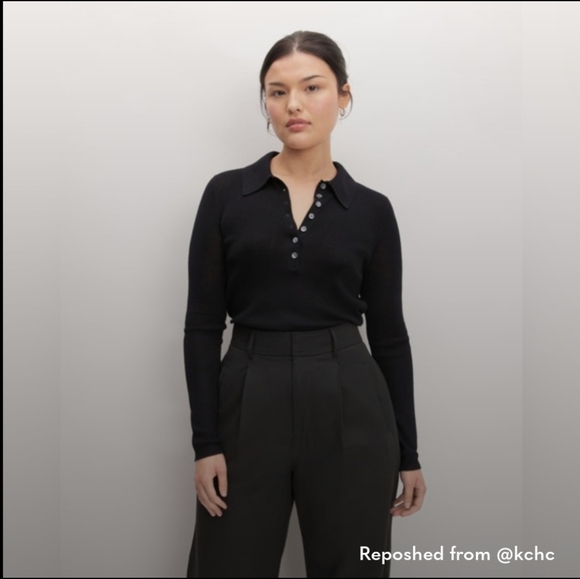 Everlane The Ultrafine Merino Ribbed Polo - Picture 1 of 11